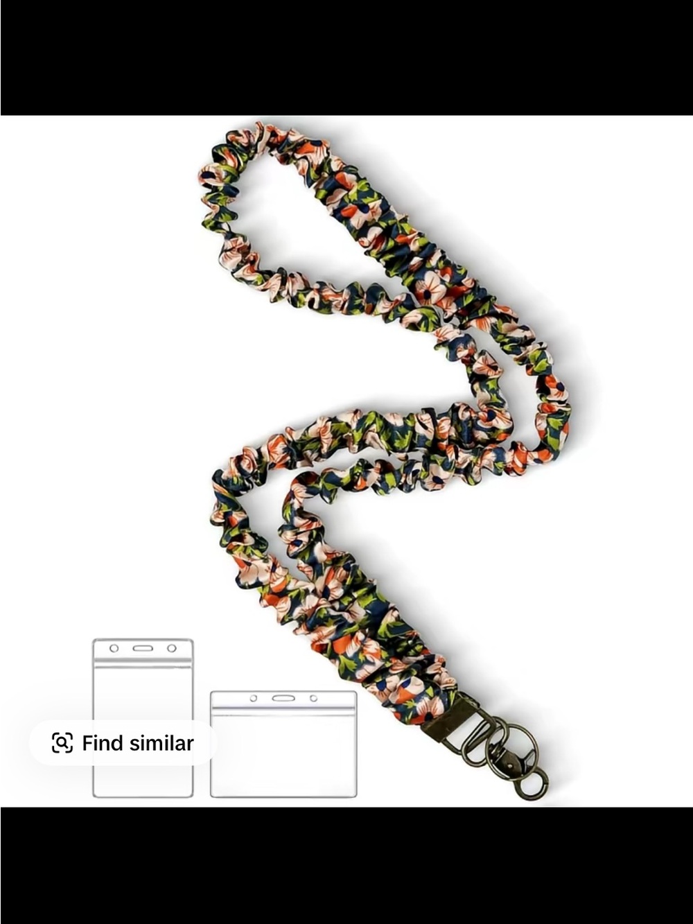 BRAND NEW Lanyardio Scrunchie Lanyard Navy Pink Floral